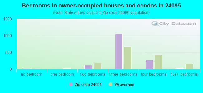 Bedrooms in owner-occupied houses and condos in 24095 