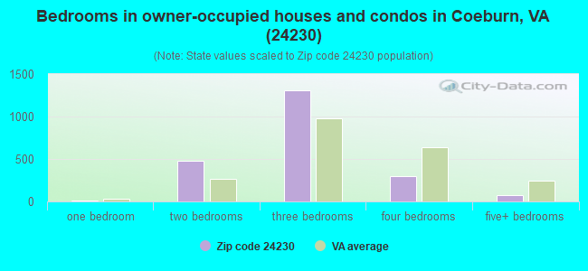 Bedrooms in owner-occupied houses and condos in Coeburn, VA (24230) 