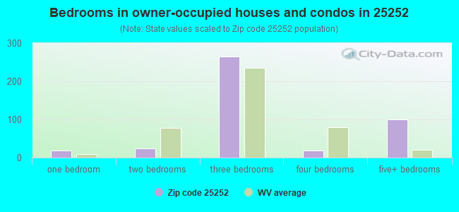 Bedrooms in owner-occupied houses and condos in 25252 