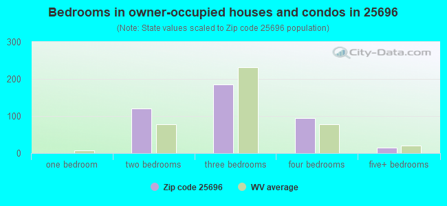 Bedrooms in owner-occupied houses and condos in 25696 