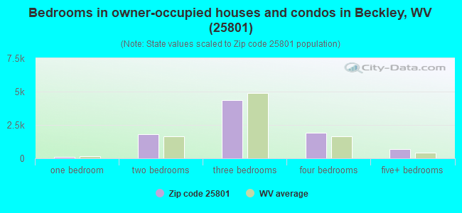 Bedrooms in owner-occupied houses and condos in Beckley, WV (25801) 