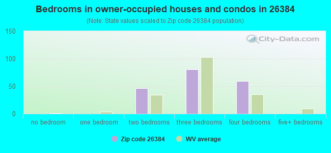 Bedrooms in owner-occupied houses and condos in 26384 