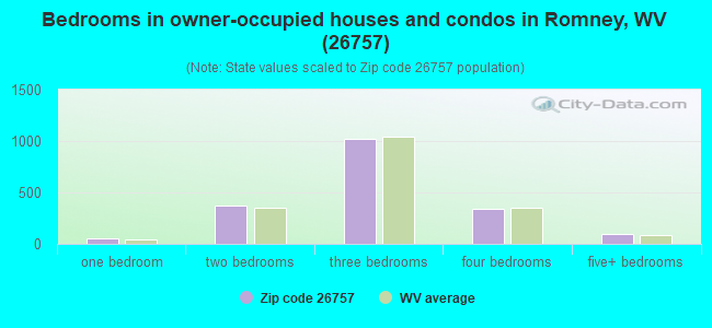 Bedrooms in owner-occupied houses and condos in Romney, WV (26757) 