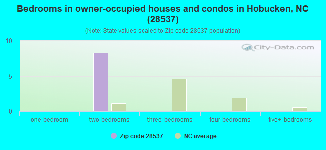 Bedrooms in owner-occupied houses and condos in Hobucken, NC (28537) 