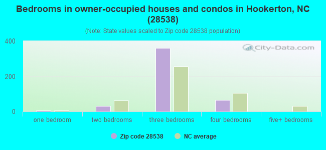 Bedrooms in owner-occupied houses and condos in Hookerton, NC (28538) 