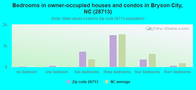 Bedrooms in owner-occupied houses and condos in Bryson City, NC (28713) 