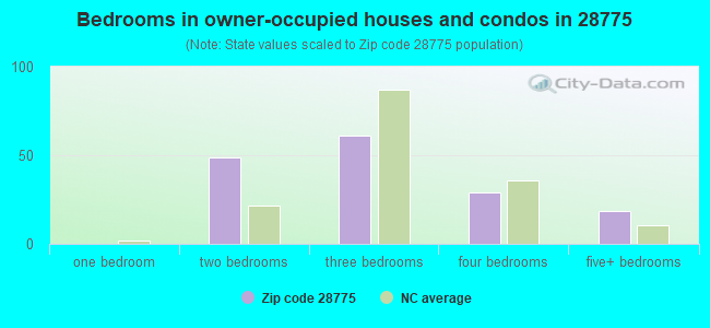 Bedrooms in owner-occupied houses and condos in 28775 