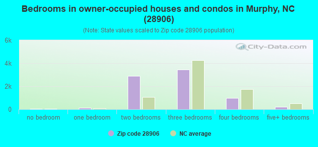 Bedrooms in owner-occupied houses and condos in Murphy, NC (28906) 