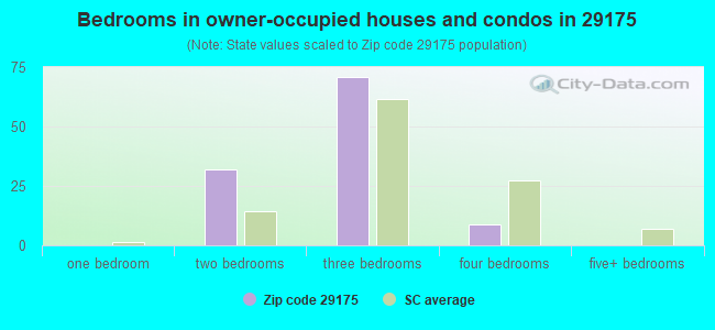 Bedrooms in owner-occupied houses and condos in 29175 
