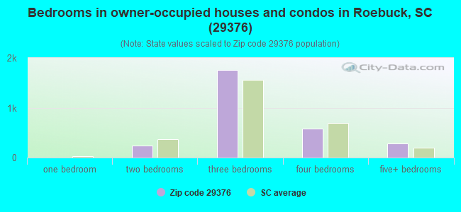 Bedrooms in owner-occupied houses and condos in Roebuck, SC (29376) 