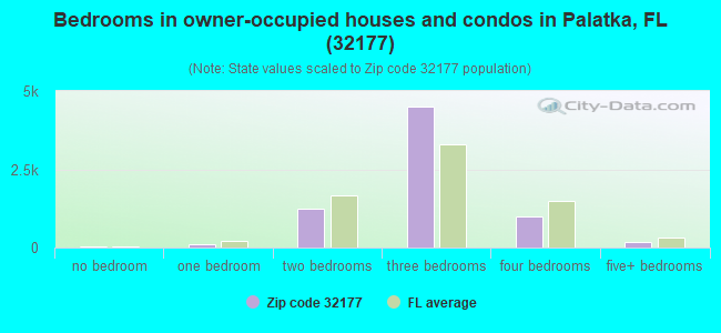 Bedrooms in owner-occupied houses and condos in Palatka, FL (32177) 