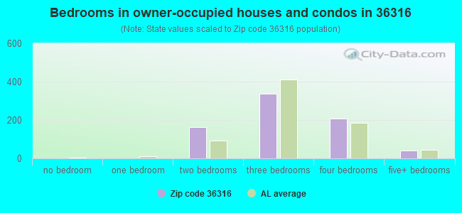 Bedrooms in owner-occupied houses and condos in 36316 