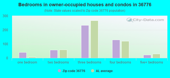 Bedrooms in owner-occupied houses and condos in 36776 