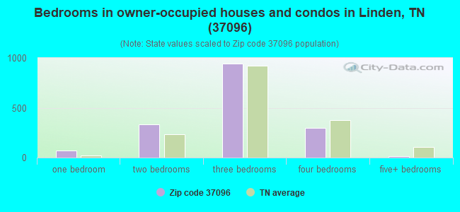 Bedrooms in owner-occupied houses and condos in Linden, TN (37096) 