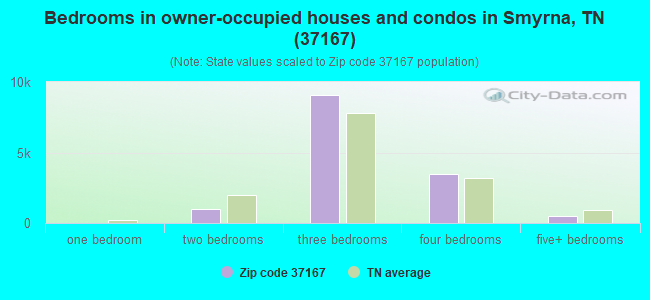 Bedrooms in owner-occupied houses and condos in Smyrna, TN (37167) 