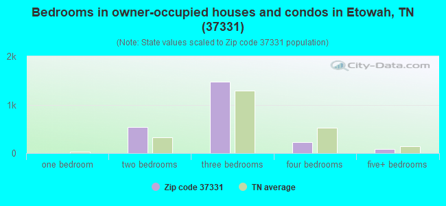 Bedrooms in owner-occupied houses and condos in Etowah, TN (37331) 
