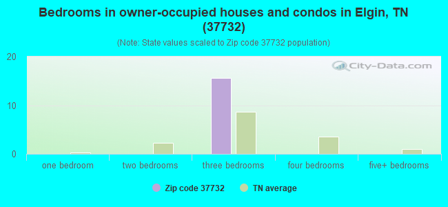 Bedrooms in owner-occupied houses and condos in Elgin, TN (37732) 