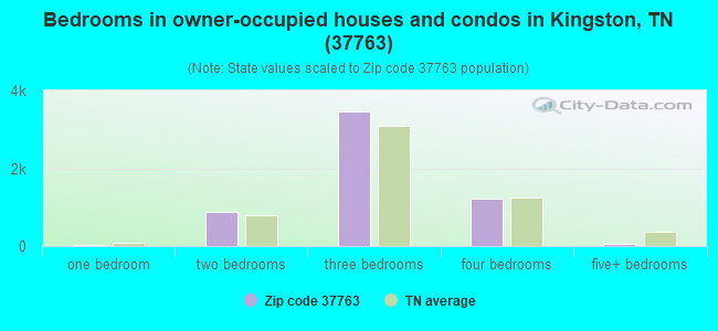 Bedrooms in owner-occupied houses and condos in Kingston, TN (37763) 