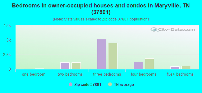 Bedrooms in owner-occupied houses and condos in Maryville, TN (37801) 