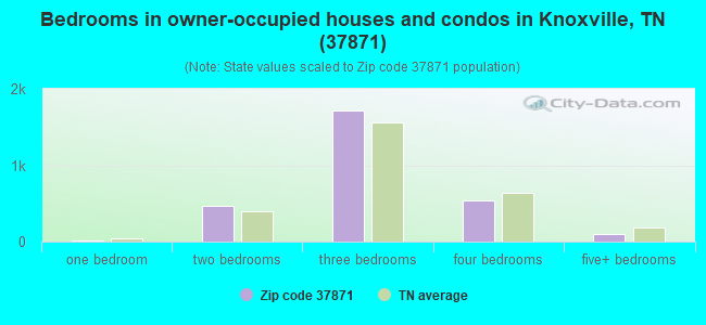 Bedrooms in owner-occupied houses and condos in Knoxville, TN (37871) 