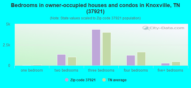 Bedrooms in owner-occupied houses and condos in Knoxville, TN (37921) 