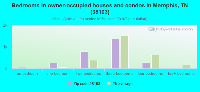 Bedrooms in owner-occupied houses and condos in Memphis, TN (38103) 