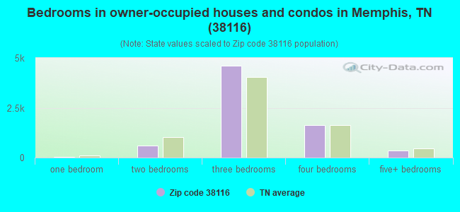 Bedrooms in owner-occupied houses and condos in Memphis, TN (38116) 