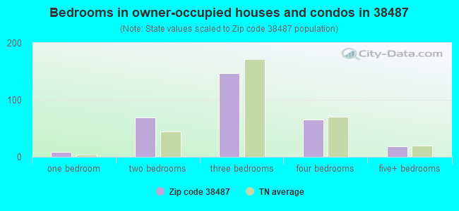 Bedrooms in owner-occupied houses and condos in 38487 