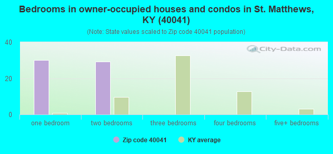 Bedrooms in owner-occupied houses and condos in St. Matthews, KY (40041) 