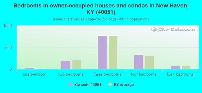 Bedrooms in owner-occupied houses and condos in New Haven, KY (40051) 