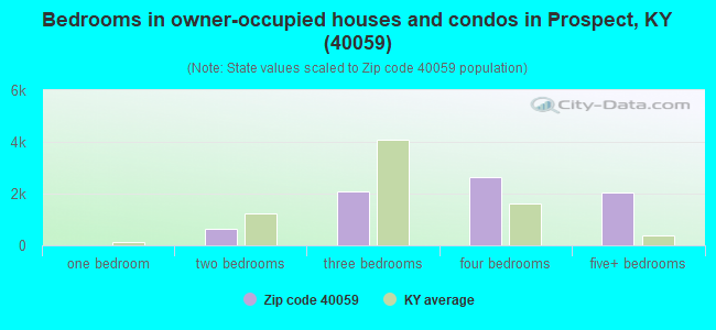 Bedrooms in owner-occupied houses and condos in Prospect, KY (40059) 