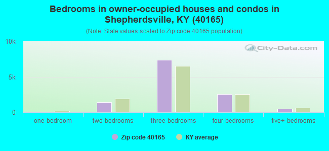 Bedrooms in owner-occupied houses and condos in Shepherdsville, KY (40165) 