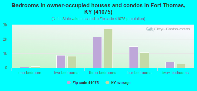 Bedrooms in owner-occupied houses and condos in Fort Thomas, KY (41075) 