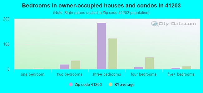Bedrooms in owner-occupied houses and condos in 41203 