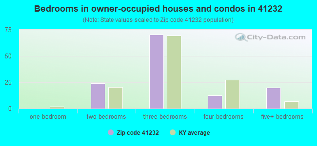 Bedrooms in owner-occupied houses and condos in 41232 