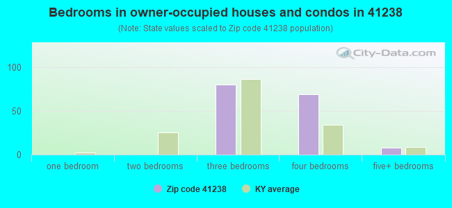 Bedrooms in owner-occupied houses and condos in 41238 