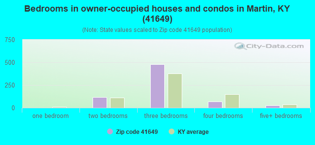 Bedrooms in owner-occupied houses and condos in Martin, KY (41649) 