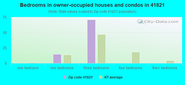 Bedrooms in owner-occupied houses and condos in 41821 