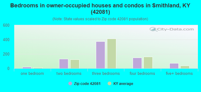 Bedrooms in owner-occupied houses and condos in Smithland, KY (42081) 
