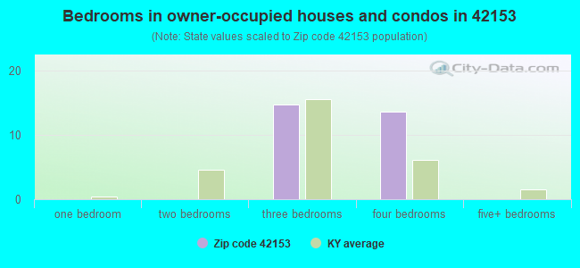 Bedrooms in owner-occupied houses and condos in 42153 