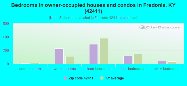 Bedrooms in owner-occupied houses and condos in Fredonia, KY (42411) 