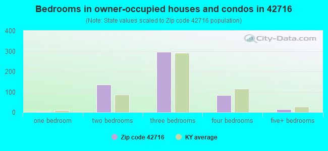 Bedrooms in owner-occupied houses and condos in 42716 
