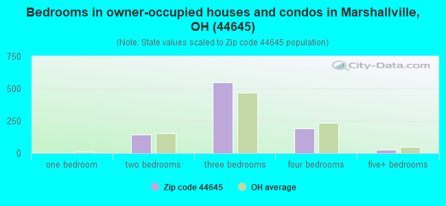 Bedrooms in owner-occupied houses and condos in Marshallville, OH (44645) 