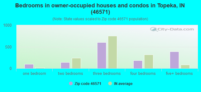 Bedrooms in owner-occupied houses and condos in Topeka, IN (46571) 