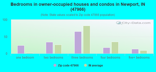 Bedrooms in owner-occupied houses and condos in Newport, IN (47966) 