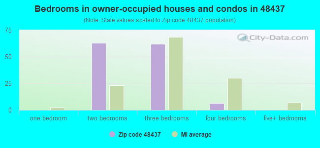 Bedrooms in owner-occupied houses and condos in 48437 