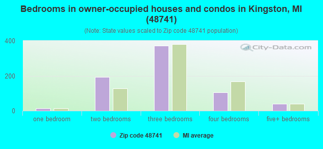 Bedrooms in owner-occupied houses and condos in Kingston, MI (48741) 