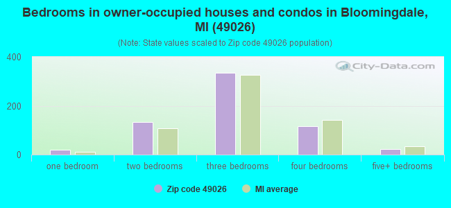 Bedrooms in owner-occupied houses and condos in Bloomingdale, MI (49026) 