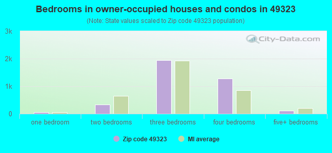 Bedrooms in owner-occupied houses and condos in 49323 