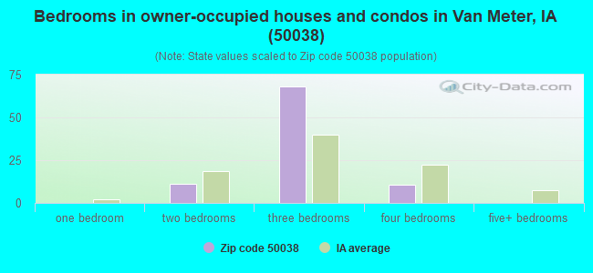 Bedrooms in owner-occupied houses and condos in Van Meter, IA (50038) 